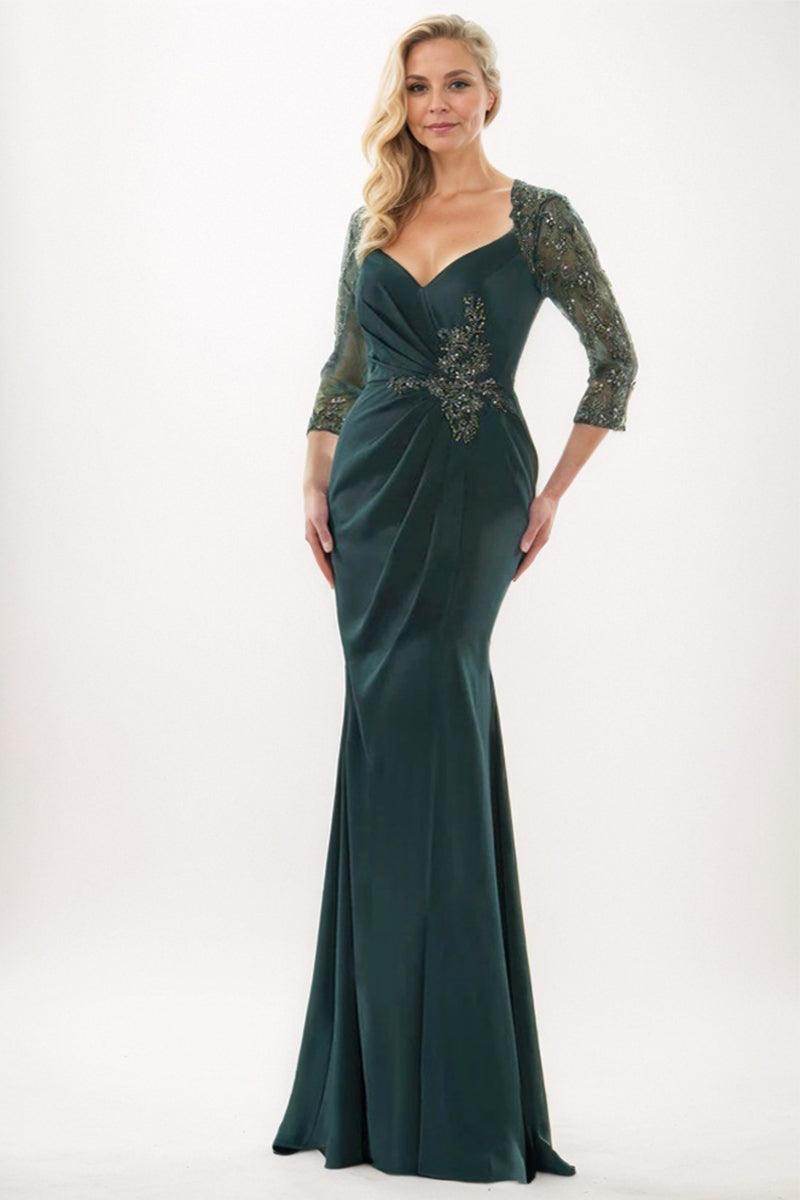 Trumpet-Mermaid Maxi Elastic Cloth Mother Dress CM0252 - COCOMELODY